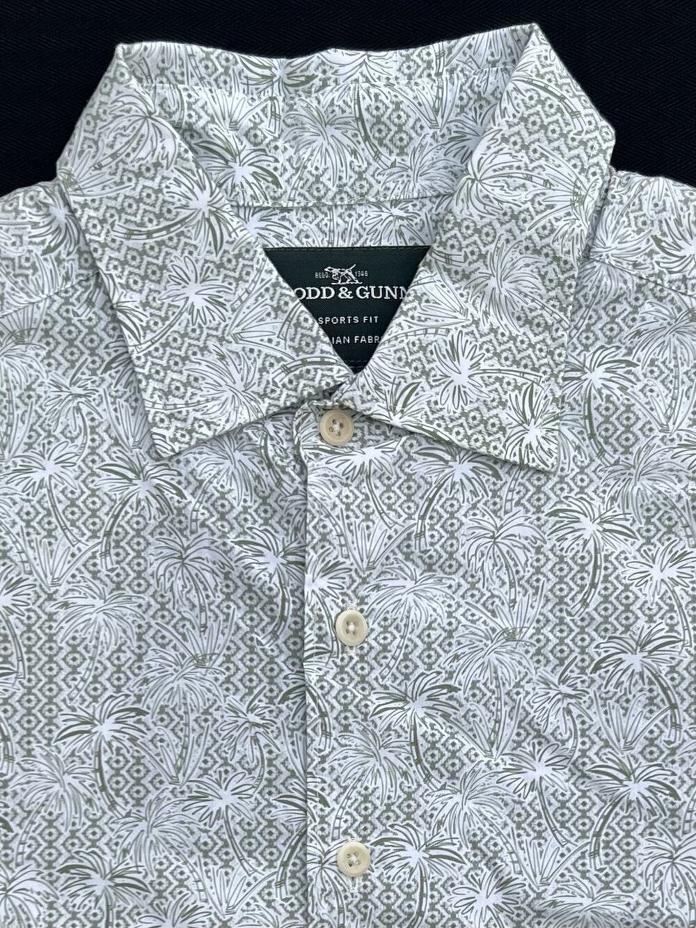 RODD & GUNN Douglas Corner Short Sleeve Sports Fit Cotton Shirt Green Small NWT